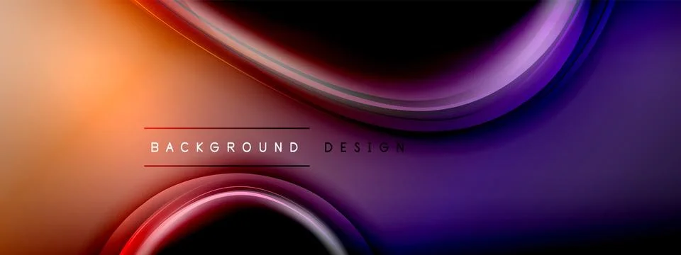 Circles lines and bubbles on bright glowing effect gradient with light and 스톡 일러스트