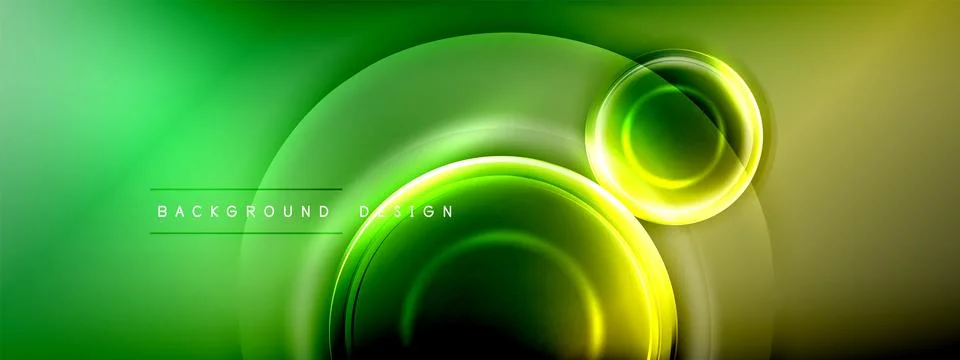 Circles lines and bubbles on bright glowing effect gradient with light and 库存插图
