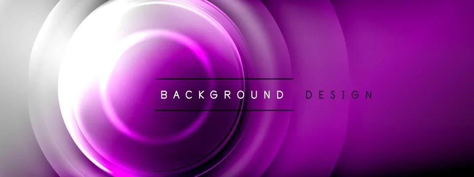Circles lines and bubbles on bright glowing effect gradient with light and Stock Illustration
