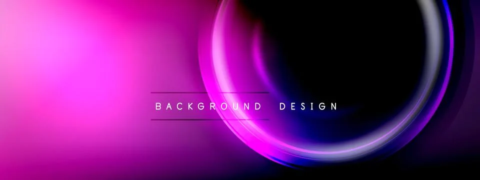 Circles lines and bubbles on bright glowing effect gradient with light and Stock Illustration