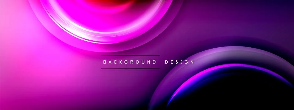 Circles lines and bubbles on bright glowing effect gradient with light and Stock Illustration