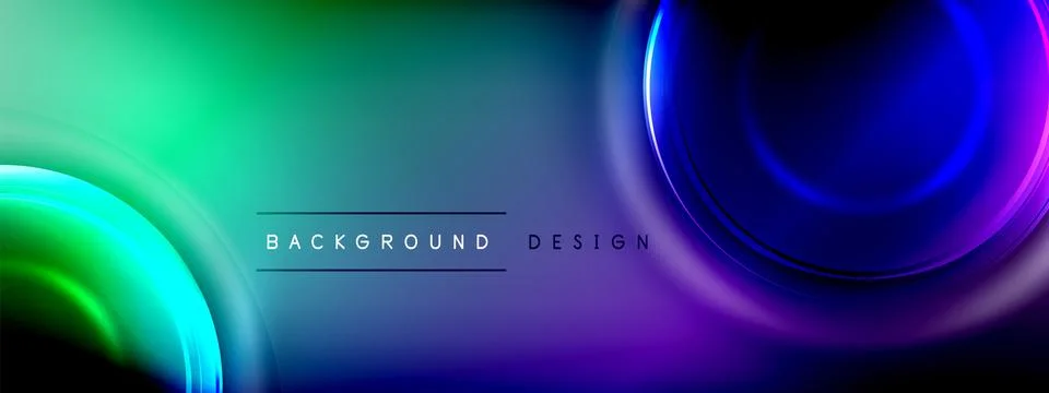 Circles lines and bubbles on bright glowing effect gradient with light and Stock Illustration