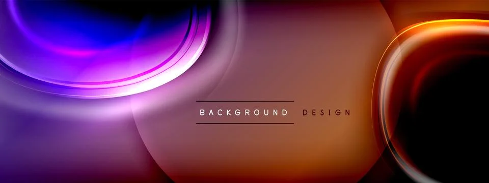 Circles lines and bubbles on bright glowing effect gradient with light and Stock Illustration