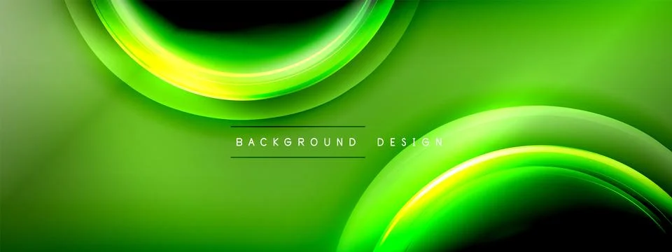 Circles lines and bubbles on bright glowing effect gradient with light and Stock Illustration