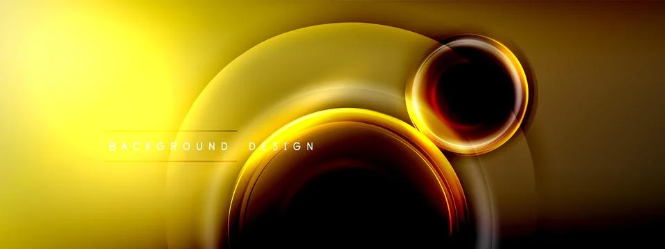 Circles lines and bubbles on bright glowing effect gradient with light and Stock Illustration