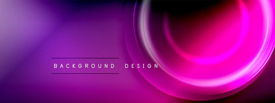 Circles lines and bubbles on bright glowing effect gradient with light and 스톡 일러스트