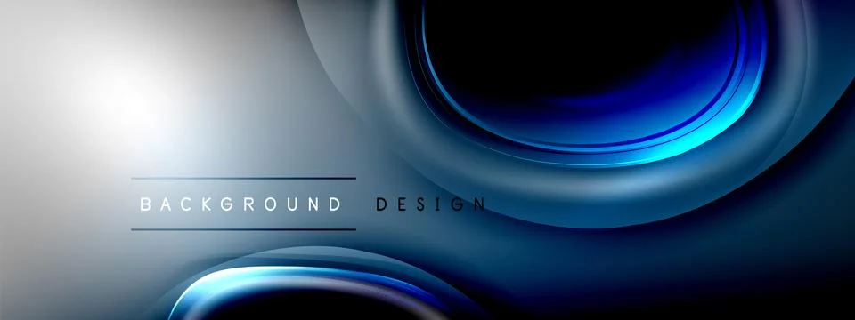 Circles lines and bubbles on bright glowing effect gradient with light and Stock Illustration