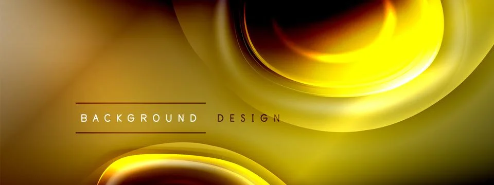 Circles lines and bubbles on bright glowing effect gradient with light and Stock Illustration