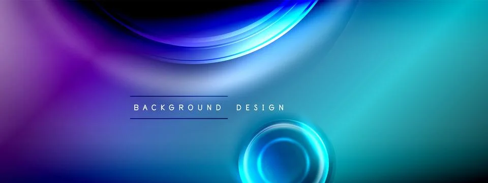 Circles lines and bubbles on bright glowing effect gradient with light and Stock Illustration