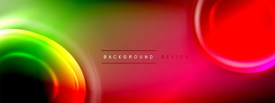 Circles lines and bubbles on bright glowing effect gradient with light and Illustrazione stock