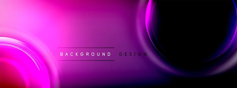 Circles lines and bubbles on bright glowing effect gradient with light and Stock Illustration