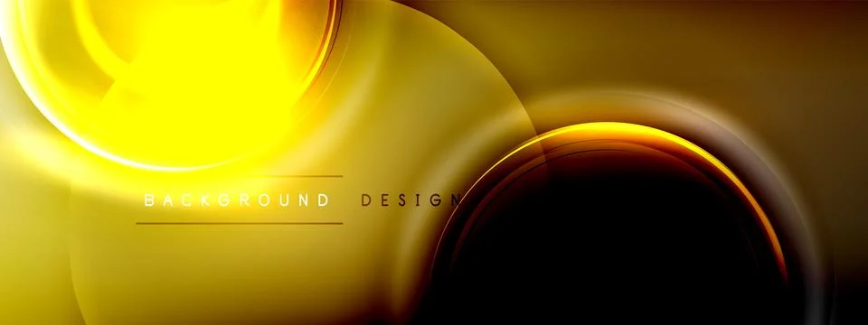 Circles lines and bubbles on bright glowing effect gradient with light and Stock Illustration