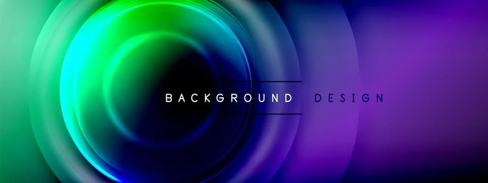 Circles lines and bubbles on bright glowing effect gradient with light and Stock Illustration
