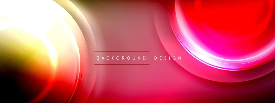 Circles lines and bubbles on bright glowing effect gradient with light and Stock Illustration