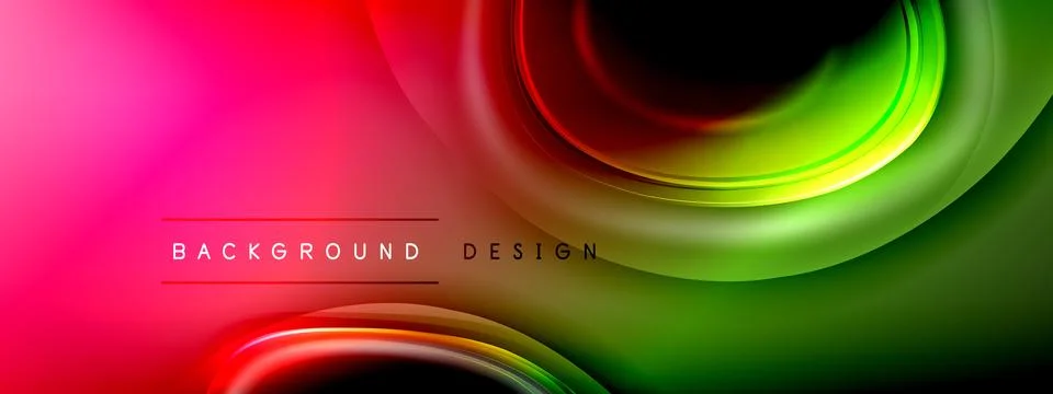 Circles lines and bubbles on bright glowing effect gradient with light and Illustrazione stock