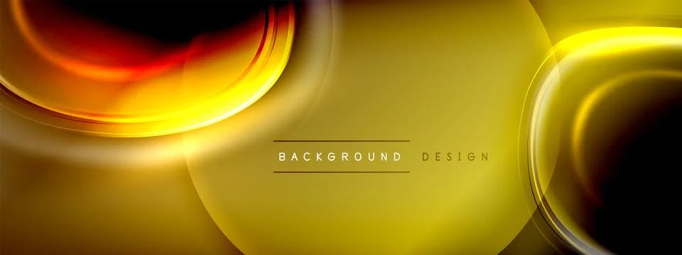 Circles lines and bubbles on bright glowing effect gradient with light and Stock Illustration