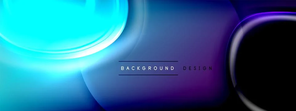 Circles lines and bubbles on bright glowing effect gradient with light and Illustrazione stock
