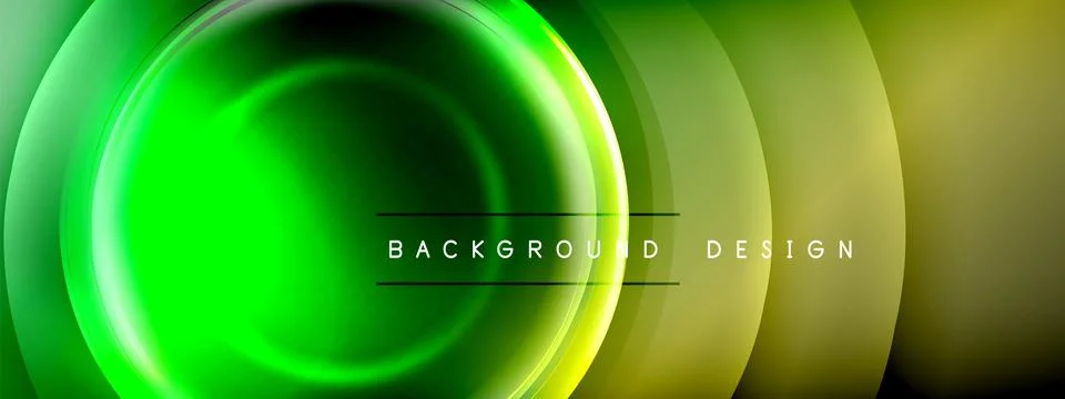 Circles lines and bubbles on bright glowing effect gradient with light and Stock Illustration