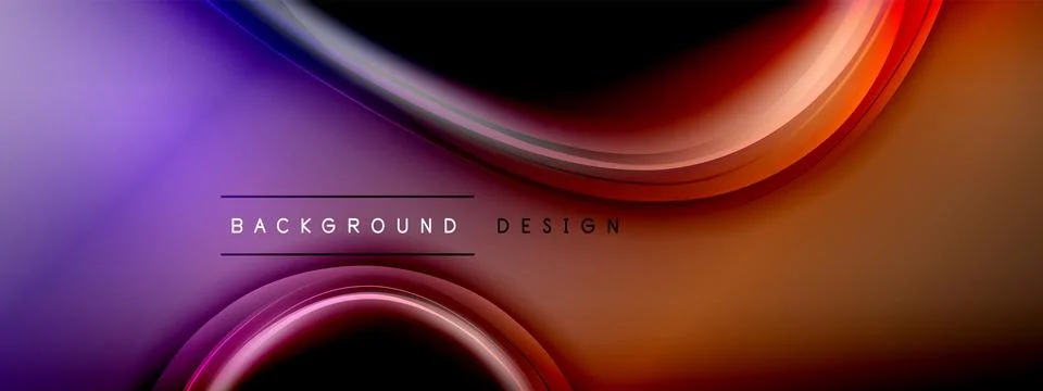 Circles lines and bubbles on bright glowing effect gradient with light and 스톡 일러스트
