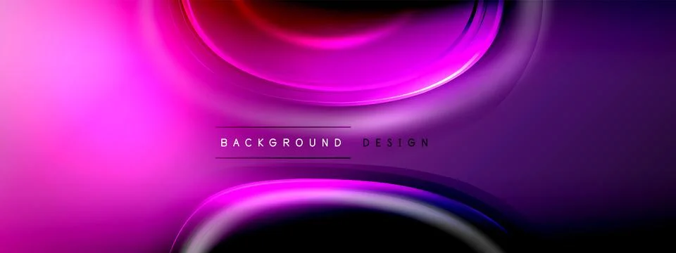 Circles lines and bubbles on bright glowing effect gradient with light and Stock Illustration