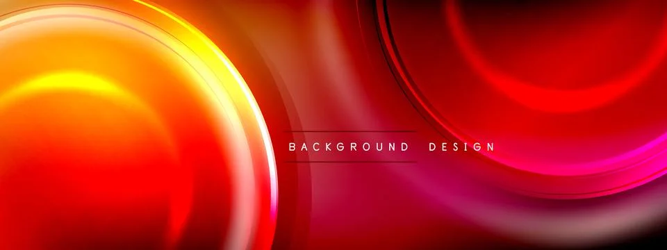 Circles lines and bubbles on bright glowing effect gradient with light and イラスト素材