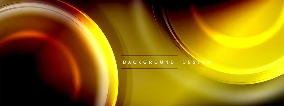 Circles lines and bubbles on bright glowing effect gradient with light and Stock Illustration