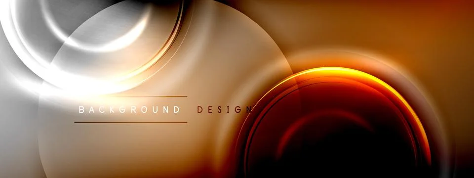 Circles lines and bubbles on bright glowing effect gradient with light and Illustrazione stock