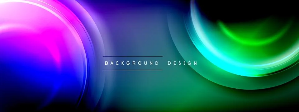 Circles lines and bubbles on bright glowing effect gradient with light and 스톡 일러스트