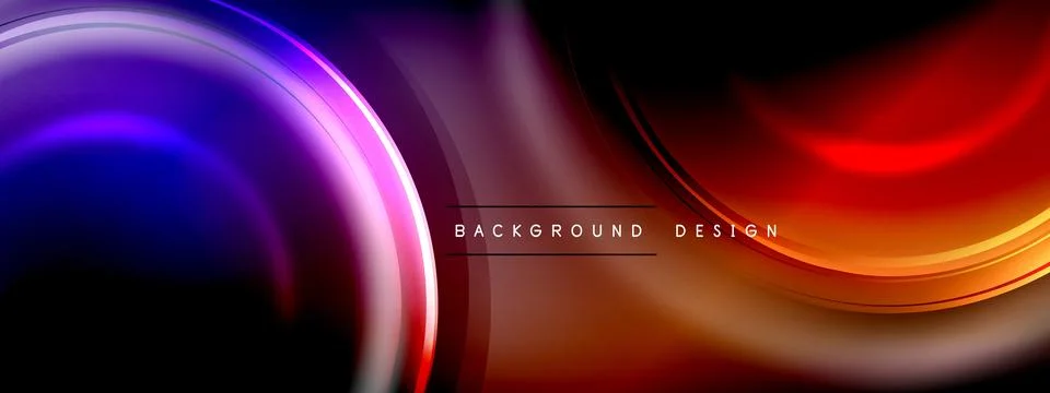 Circles lines and bubbles on bright glowing effect gradient with light and 스톡 일러스트