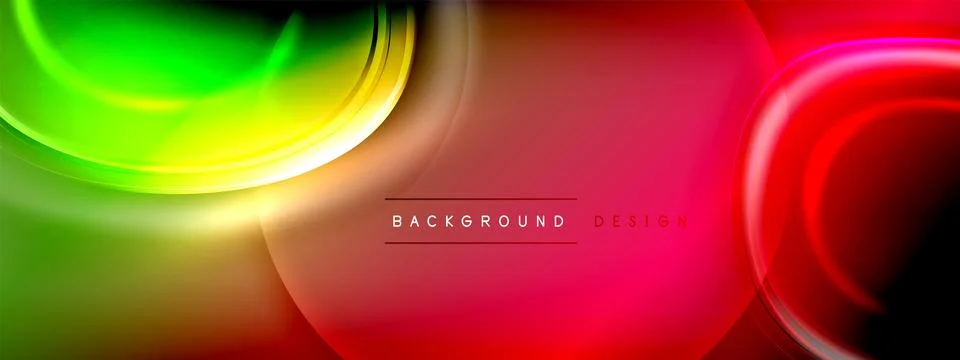 Circles lines and bubbles on bright glowing effect gradient with light and Stock Illustration