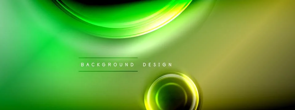 Circles lines and bubbles on bright glowing effect gradient with light and Stock Illustration