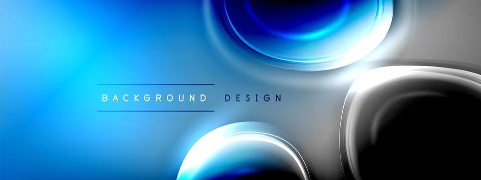 Circles lines and bubbles on bright glowing effect gradient with light and Stock Illustration