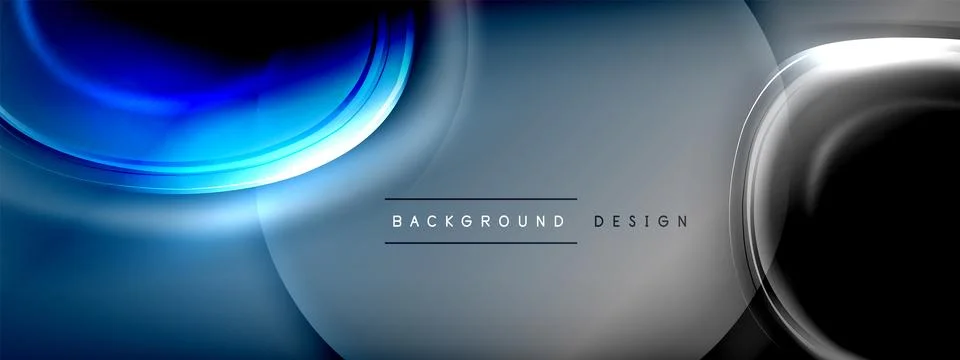 Circles lines and bubbles on bright glowing effect gradient with light and Illustrazione stock