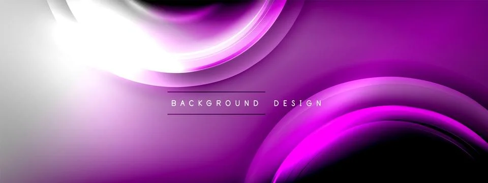 Circles lines and bubbles on bright glowing effect gradient with light and Illustrazione stock