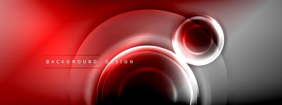 Circles lines and bubbles on bright glowing effect gradient with light and Stock Illustration