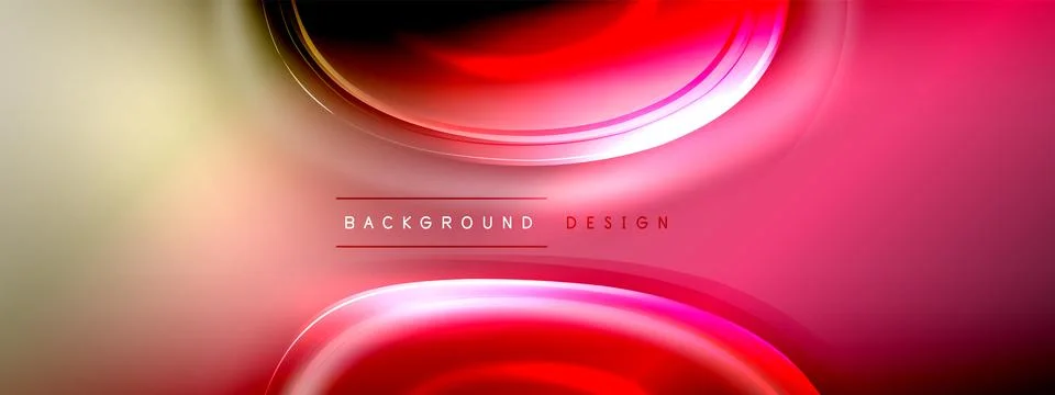 Circles lines and bubbles on bright glowing effect gradient with light and Stock Illustration