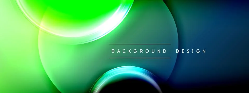 Circles lines and bubbles on bright glowing effect gradient with light and Illustrazione stock