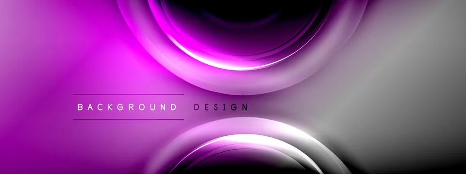 Circles lines and bubbles on bright glowing effect gradient with light and 스톡 일러스트
