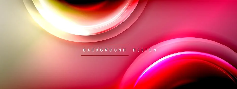 Circles lines and bubbles on bright glowing effect gradient with light and イラスト素材