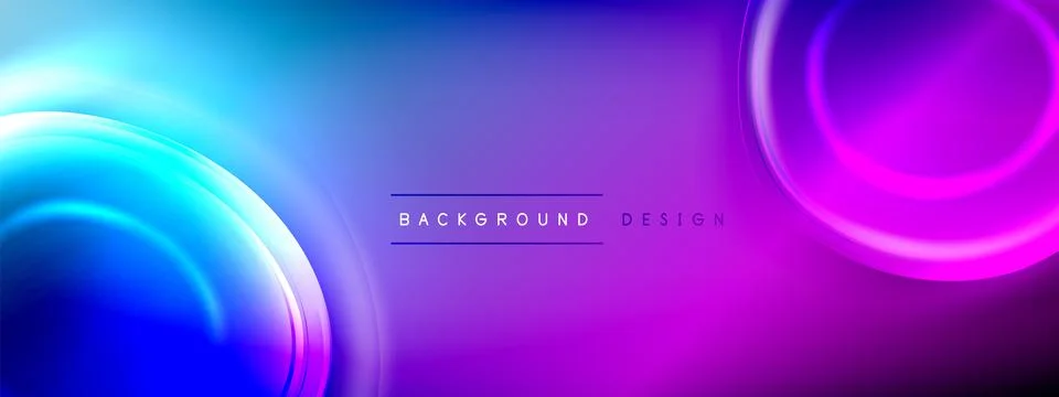 Circles lines and bubbles on bright glowing effect gradient with light and Stock Illustration
