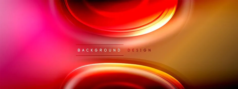 Circles lines and bubbles on bright glowing effect gradient with light and Illustrazione stock