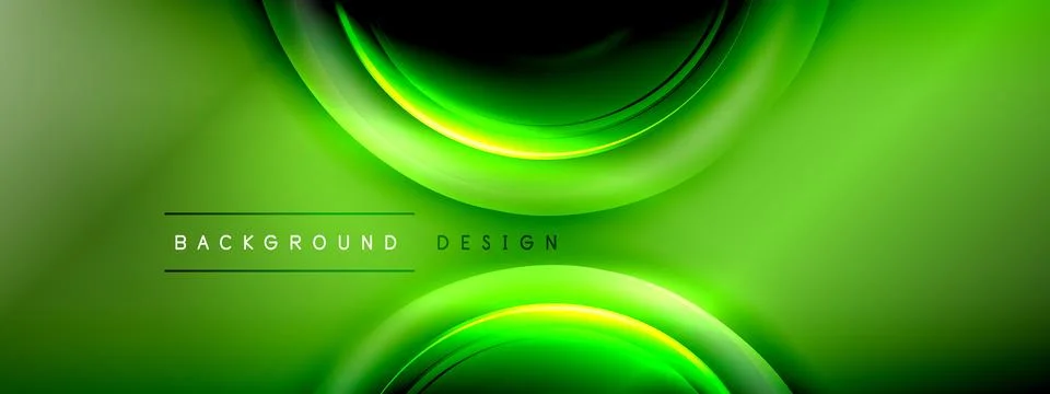Circles lines and bubbles on bright glowing effect gradient with light and Illustrazione stock