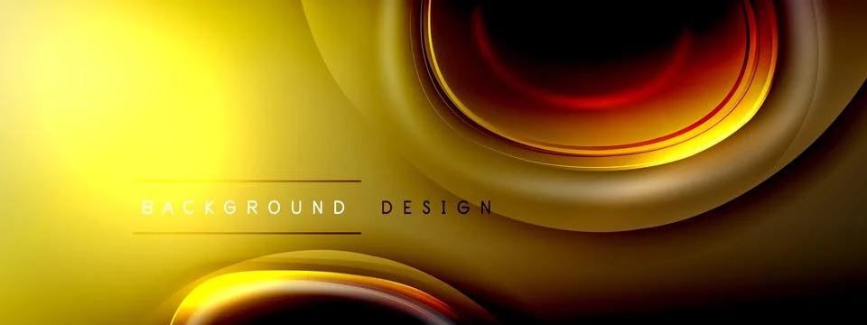Circles lines and bubbles on bright glowing effect gradient with light and イラスト素材
