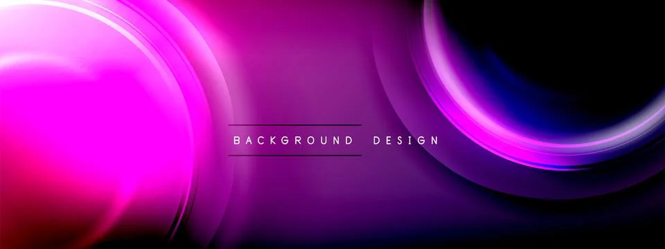 Circles lines and bubbles on bright glowing effect gradient with light and Illustrazione stock
