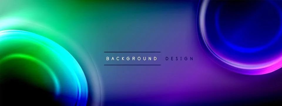 Circles lines and bubbles on bright glowing effect gradient with light and Stock Illustration