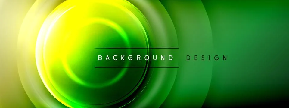 Circles lines and bubbles on bright glowing effect gradient with light and Illustrazione stock