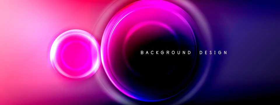 Circles lines and bubbles on bright glowing effect gradient with light and Illustrazione stock