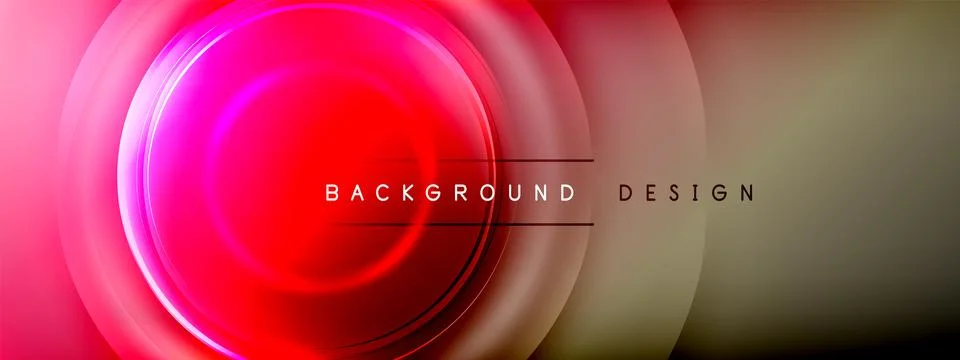 Circles lines and bubbles on bright glowing effect gradient with light and Stock Illustration
