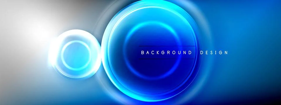Circles lines and bubbles on bright glowing effect gradient with light and 스톡 일러스트