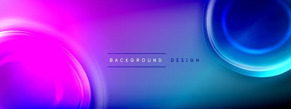 Circles lines and bubbles on bright glowing effect gradient with light and Stock Illustration